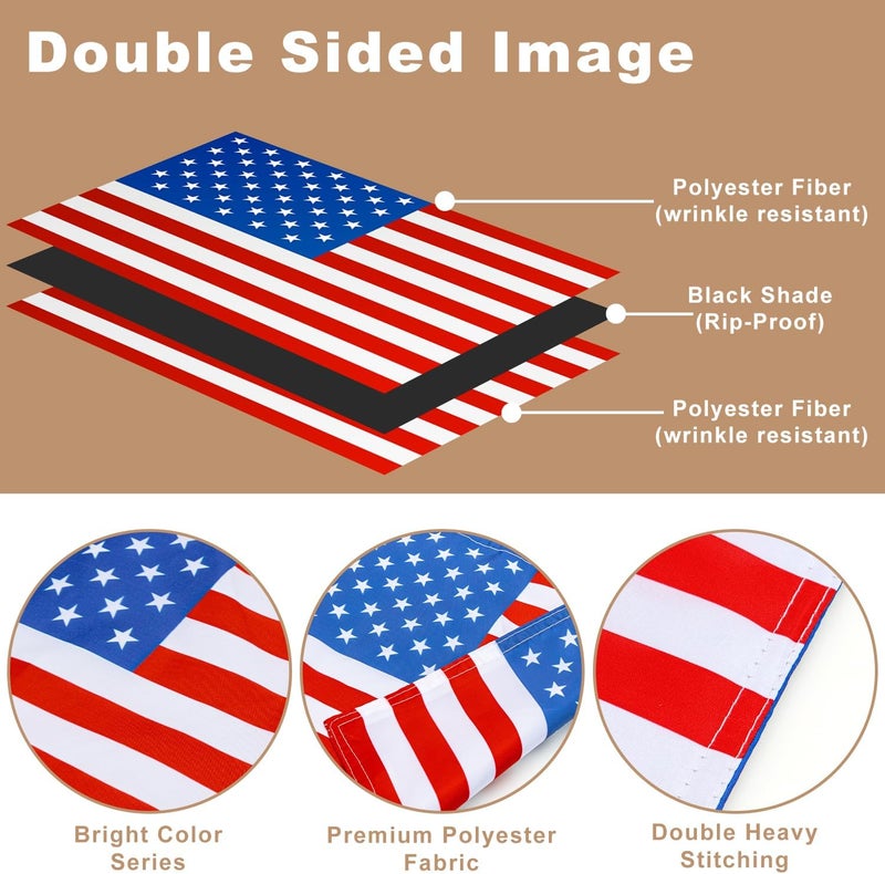 ifeolo American Flag and Pole Swing Set Accessories - Outdoor Double Sided USA Flag with Pole and Mounting Hardware, Small American Flag for Treehouse Playhouse Backyard Decorations - Image 4